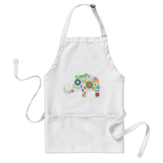 Floral Elephant Standard Apron (Front)