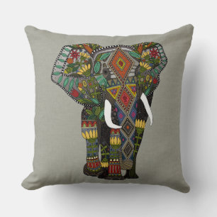 floral elephant stone cushion