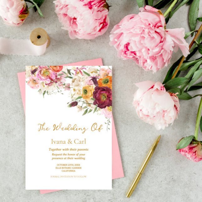 FLORAL Embrace Matrimony Wedding Invitation (Creator Uploaded)