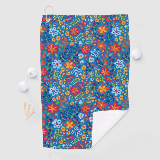 Floral Embroidery Pattern Golf Towel (InSitu)