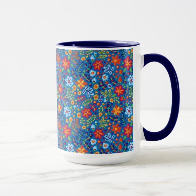 Floral Embroidery Pattern Mug (Right)