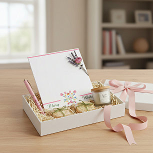 Floral embroidery personalized notepad