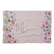 Floral Encouraging kitchen towel 