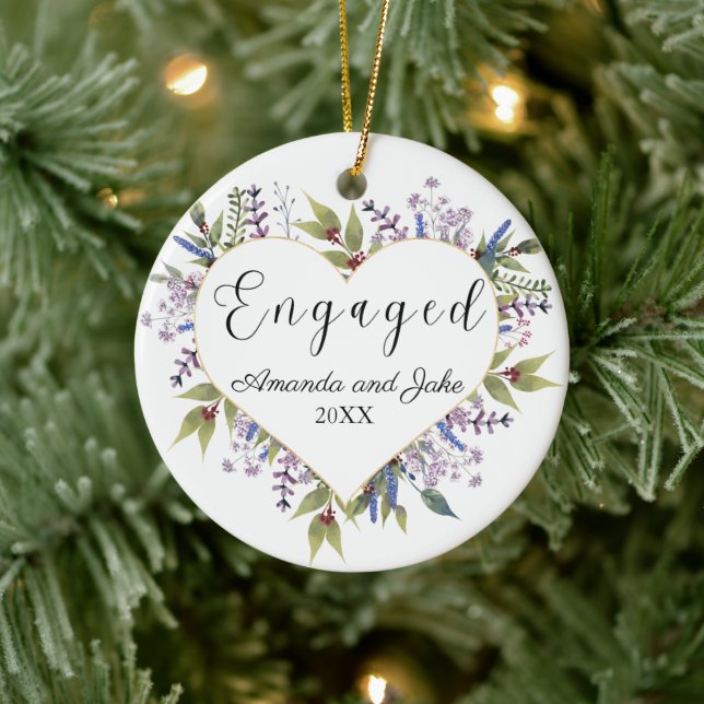 Floral Engaged  Ceramic Tree Decoration (Tree)