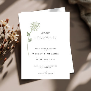 Floral Engagement Party Invitation - Minimalist