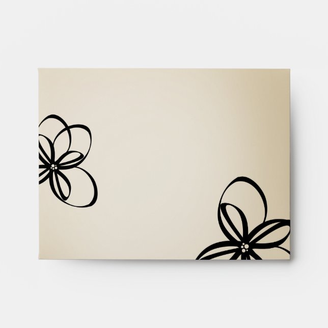 Floral Envelope Black and Beige (Front)