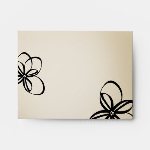 Floral Envelope Black and Beige