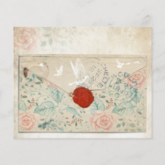 Floral Envelope Collage Scrapbook Paper