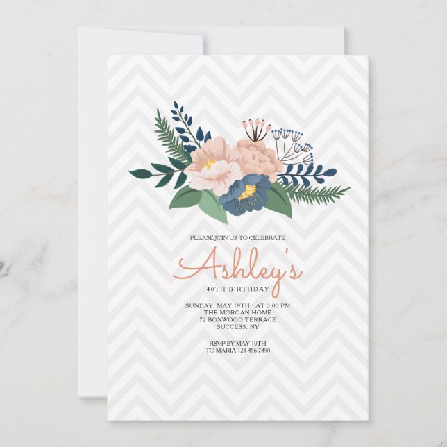 Floral Envy Birthday Invitation (Front)