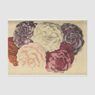 Floral Ephemera Decoupage Purple White Pink Tissue Paper