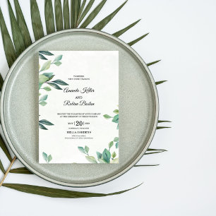 Floral Eucalyptus Elegant Wedding Invitation
