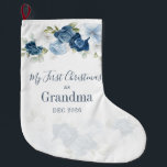 Floral Eucalyptus Grandparents 1st Christmas Large Christmas Stocking<br><div class="desc">Our first Christmas as grandparents Christmas design that would good in the family photos

TIP: Great for housewarming parties,  baby showers,  wedding,  stocking stuffers,  and retirement presents.</div>