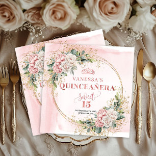 Floral Eucalyptus Napkins in Blush Pink for Quince