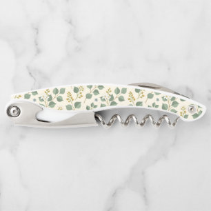 Floral eucalyptus seamless pattern corkscrew