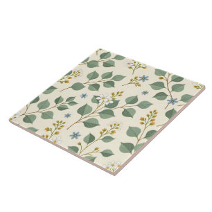 Floral eucalyptus seamless pattern tile