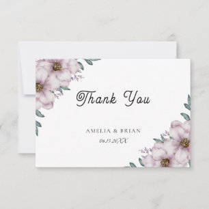 Floral Eucalyptus Summer Wedding Thank You Card