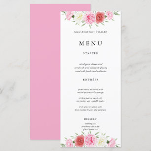 Floral Eucalyptus Wedding Menu Cards