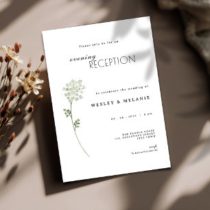 Floral Evening Reception Wedding Invitation