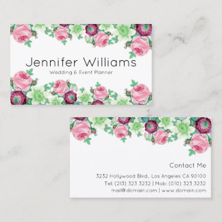 Floral Event Planner Business Card