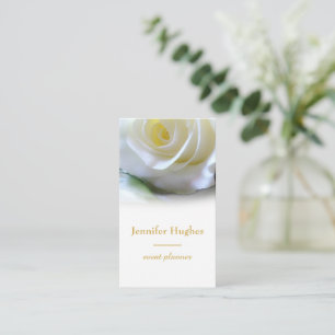 Floral Event Planner White Rose Business Card