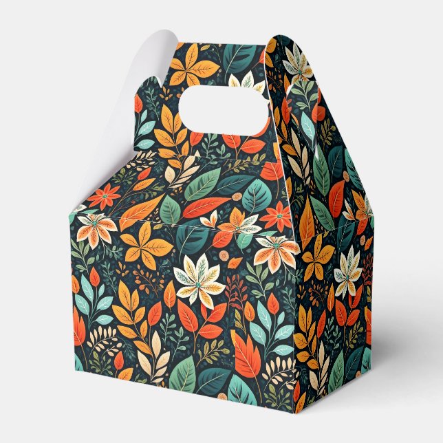 Floral Exotic Flowers Pattern Favour Box (Front Side)