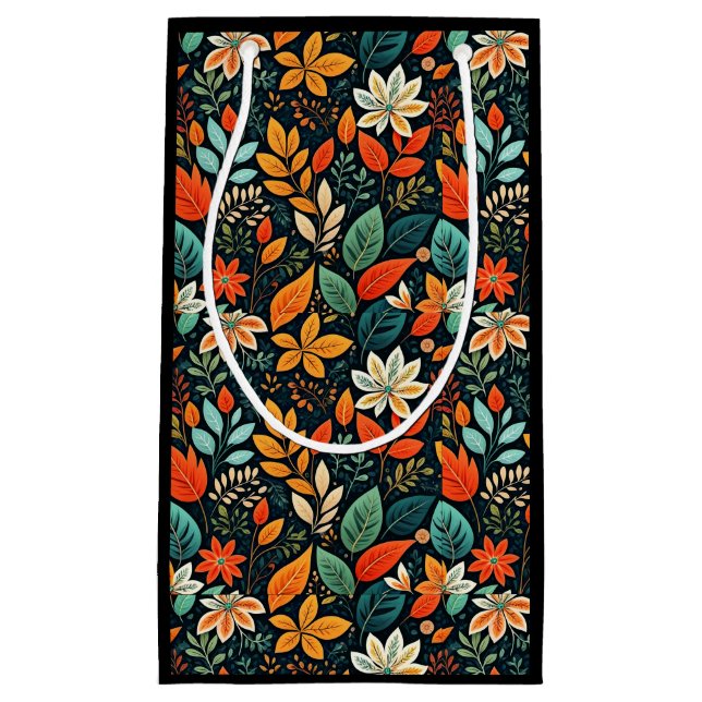 Floral Exotic Flowers Pattern Small Gift Bag (Front)