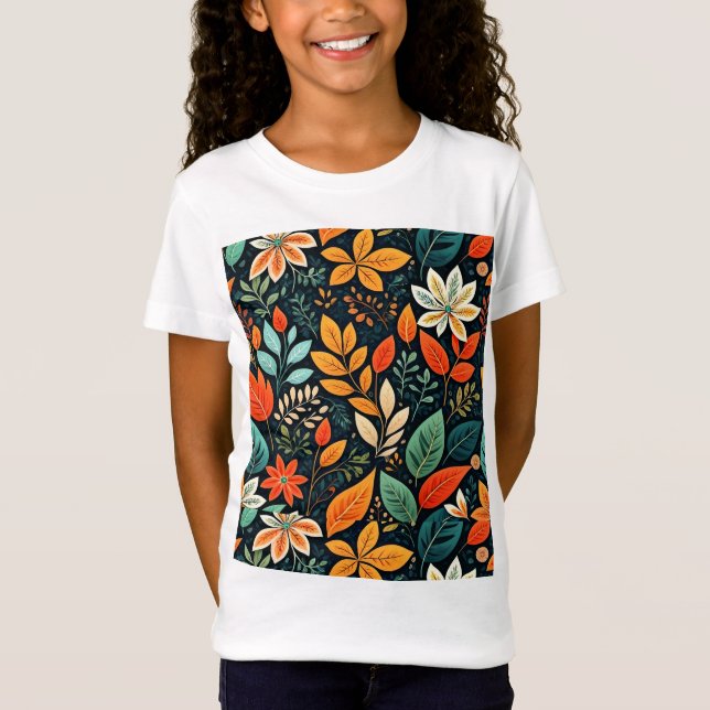 Floral Exotic Flowers Pattern T-Shirt (Front)