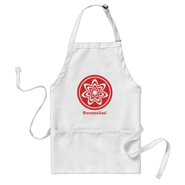 Floral Explosion Apron, Bright Red Standard Apron (Front)