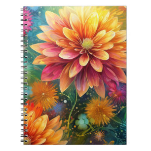 Floral Explosion: Bursting Color Pattern Notebook