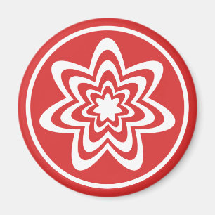 Floral Explosion Magnet, Bright Red Magnet