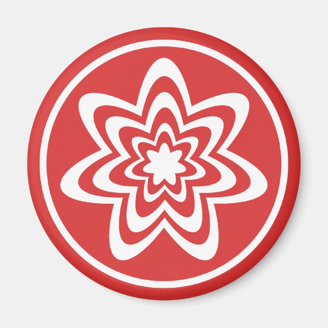 Floral Explosion Magnet, Bright Red Magnet (Front)