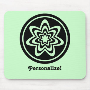 Floral Explosion Mousepad, Black Mouse Pad