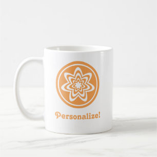 Floral Explosion Mug, Orange Coffee Mug