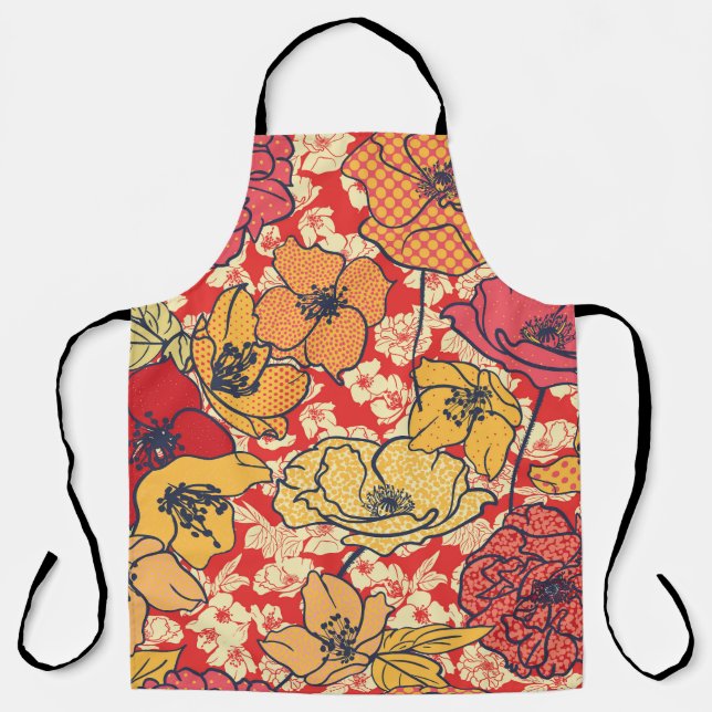 Floral Explosion: Seamless Vintage Trend. Apron (Front)