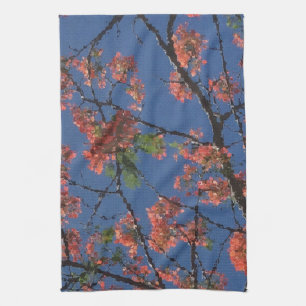 Floral Fabric, Blue Tea Towel