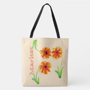 Floral Fabric Market Tote Bag