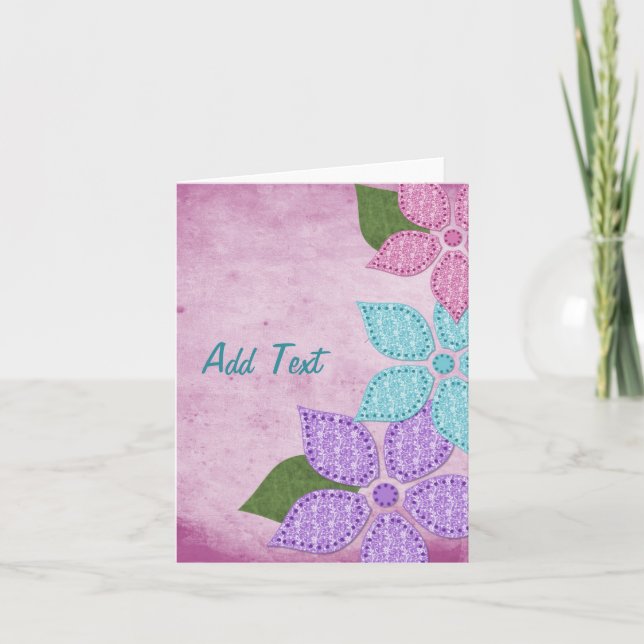 Floral Fabric Note Cards (Front)