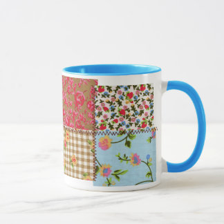 Floral Fabric Patchwork Pattern Mug