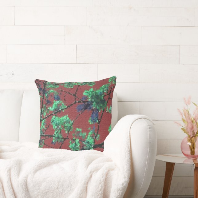 Floral Fabric, Red Cushion (Couch)