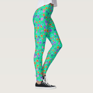 Floral Fabric Seamless Pattern coloured 1 Leggings