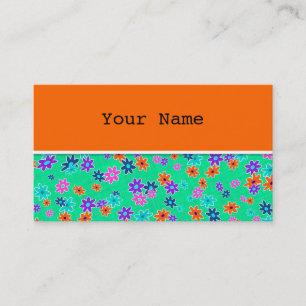 Floral Fabric Seamless Pattern coloured Business Card