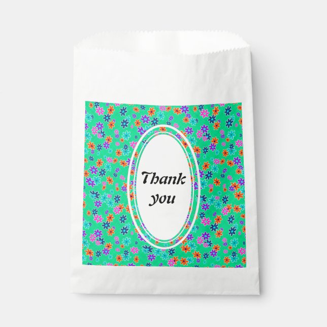Floral Fabric Seamless Pattern coloured Favour Bags (Front)