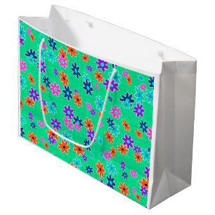 Floral Fabric Seamless Pattern coloured Large Gift Bag