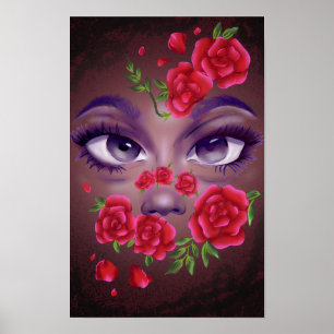Floral Face  Poster