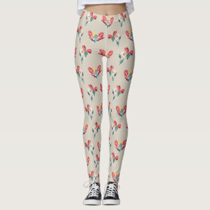 Floral Faeries Illustration Pattern Leggings