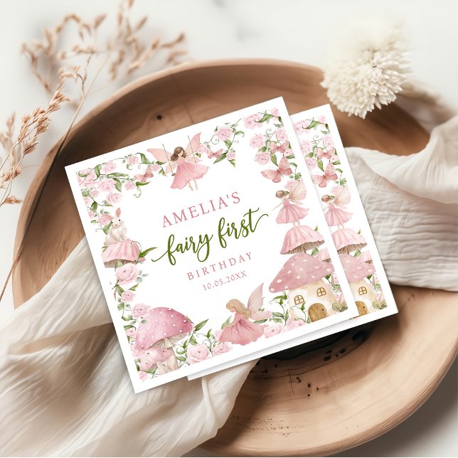Floral Fairy Birthday Napkins (Creator Uploaded)