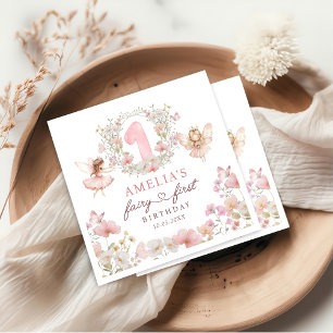Floral Fairy Garden Birthday Napkins