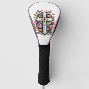 Floral Faith Cross Golf Head Cover