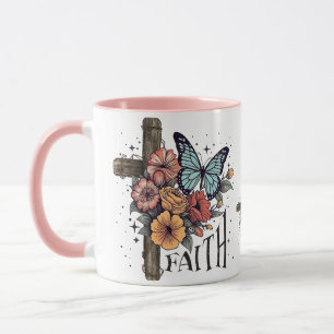 Floral Faith Cross Mug