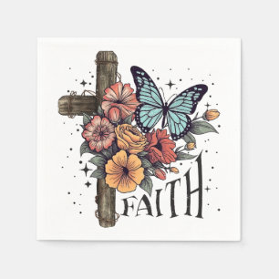 Floral Faith Cross Napkin